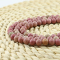 Natürliche Runde Rhodonit Perlen, Matte Rhodonit Perlen für Armbandherstellung, L-0575